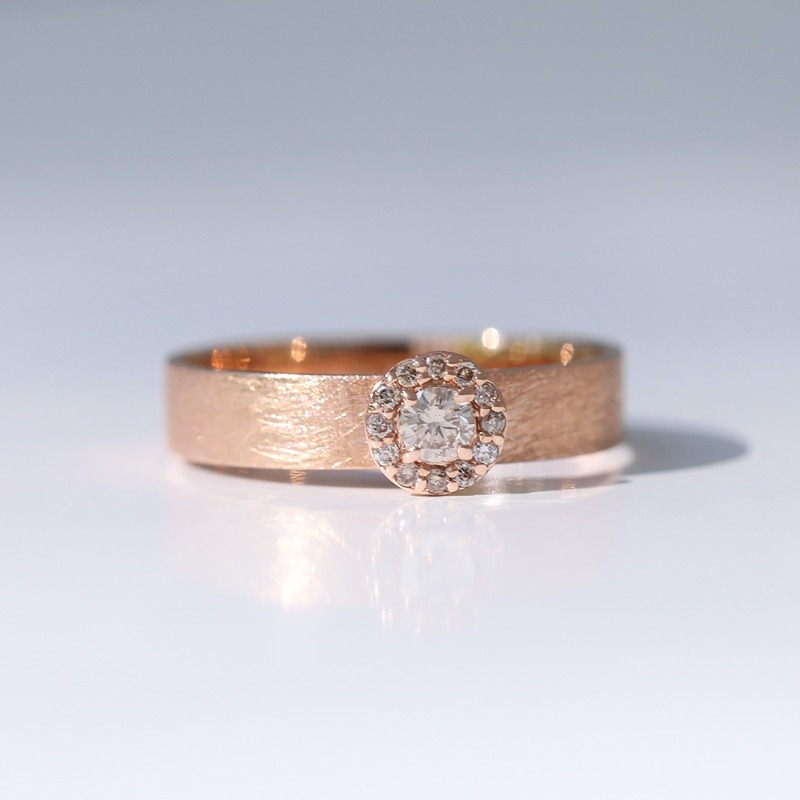 14K 18K 물랑루즈 꼬냑 다이아몬드  반지 라운드